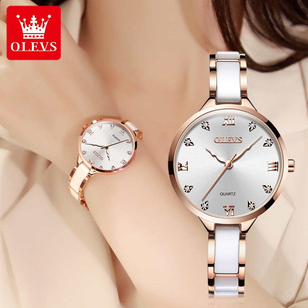 Luxury Watch Japan - OLEVS فستان سيراميك ساعة نسائية فاخرة